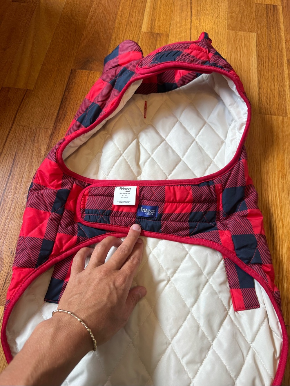 Red and Black Plaid Dog Jacket - Picture 2 of 2